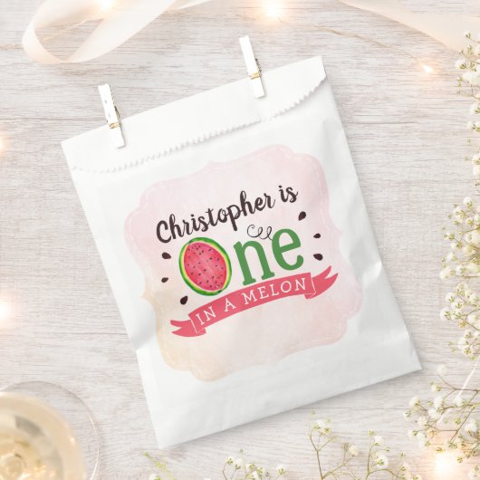 Sachets En Papier One In A Melon 1er Anniversaire (Coupé)
