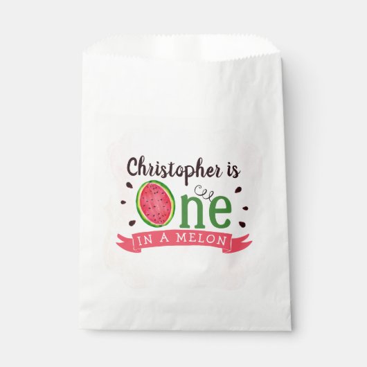 Sachets En Papier One In A Melon 1er Anniversaire (Devant)