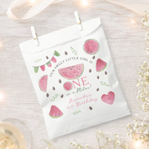 Sachets En Papier One in a Melon Cute Watermelon Girl 1er anniversai