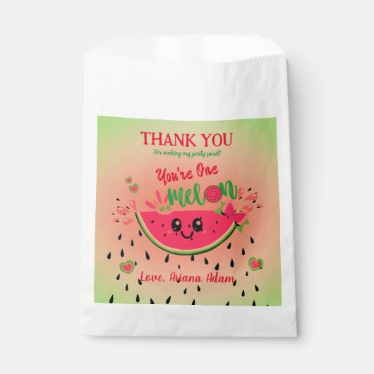 Sachets En Papier One In A Melon Watermelon Premier anniversaire de (Devant)
