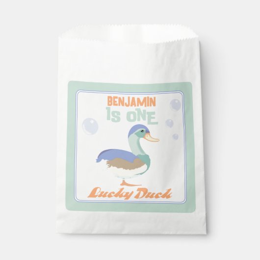 Sachets En Papier One Lucky Duck &  Bubbles Premier Anniversaire Pas (Devant)