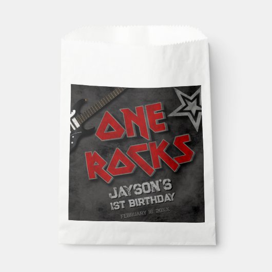 Sachets En Papier One Rocks - Garçon 1er anniversaire (Devant)