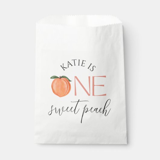 Sachets En Papier One Sweet Peach 1er anniversaire (Devant)