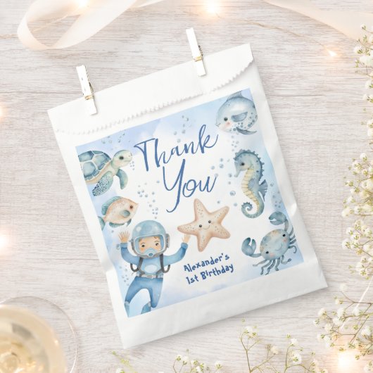 Sachets En Papier ONEder The Sea Boy 1er anniversaire Mignonne Océan (Coupé)