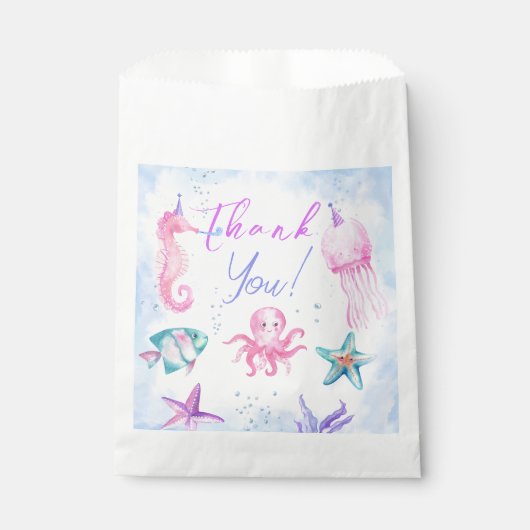 Sachets En Papier ONEder The Sea Mermaid 1er anniversaire Mignonne O (Devant)