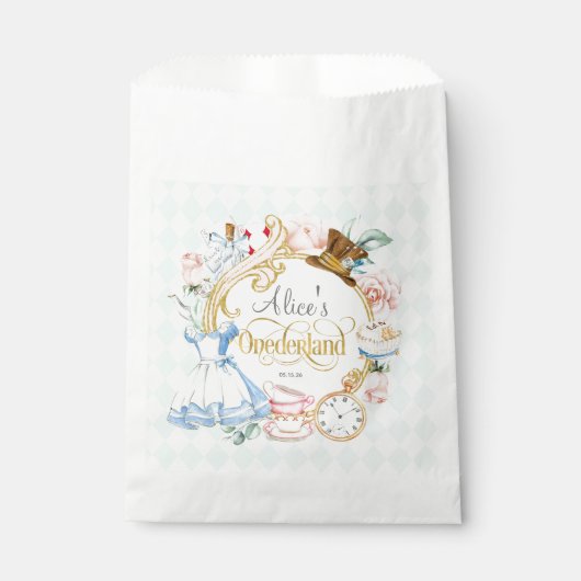 Sachets En Papier Onederland, Mad hatter teaparty, collations d'anni (Devant)