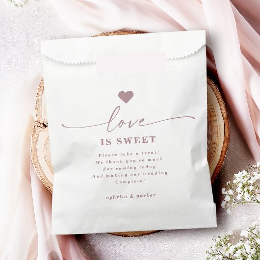Sachets En Papier Ophelia Dusty rose Mariage L'amour est doux