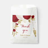 Sachets En Papier or rouge et fleurs blanches (Devant)