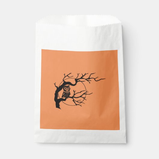 Sachets En Papier Orange & Chouette noire Halloween Party Favoriser  (Devant)