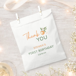 Sachets En Papier Orange Citron Little Cutie Merci Anniversaire