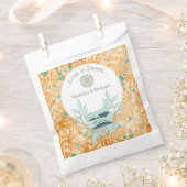 Sachets En Papier Orange et bleu Floral Custom Wedding Favoriser les (Coupé)