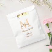 Sachets En Papier Orange monogramme douche de mariée ajouter nom mod (Scellé)