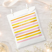 Sachets En Papier Orange, rose et jaune rayé (Coupé)