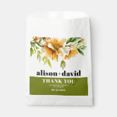 Sachets En Papier Orange yellow rhododendron and typography wedding (Devant)