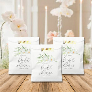 Sachets En Papier Orchidée blanche Élégante Fête des mariées tropi