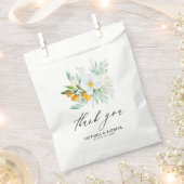 Sachets En Papier Orchidées aquarelles et Merci Mariage Kumquats (Coupé)