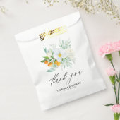 Sachets En Papier Orchidées aquarelles et Merci Mariage Kumquats (Scellé)