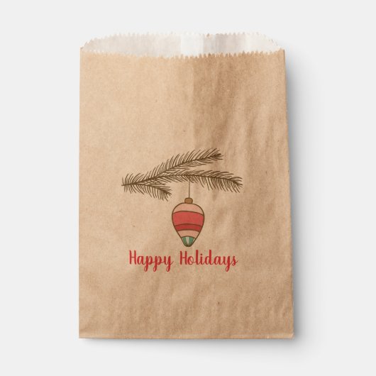 Sachets En Papier Ornement de Noël et succursale personnalisable (Devant)