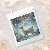 Sachets En Papier Ornements de Noël des rennes d'or Ciel bleu (Coupé)