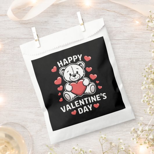 Sachets En Papier Ours de la Saint-Valentin Joyeuse vday (Coupé)