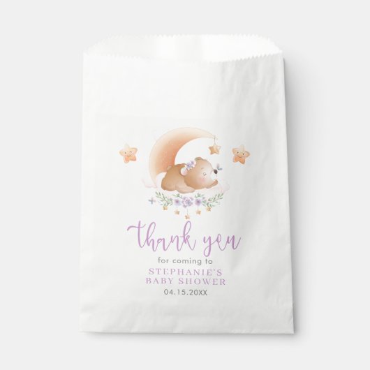 Sachets En Papier Ours dormant sur Cloud Baby Girl (Devant)