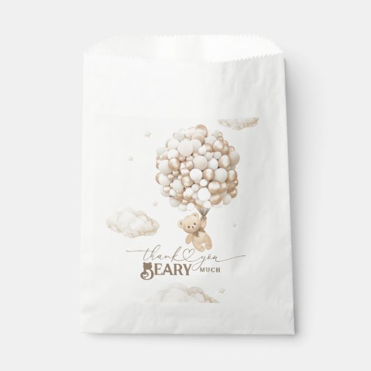 Sachets En Papier Ours en peluche avec ballons Baby shower (Devant)