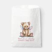 Sachets En Papier Ours en peluche avec Merci d'ailes (Devant)