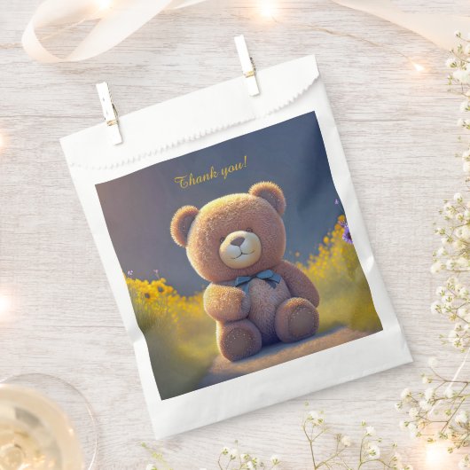 Sachets En Papier Ours en peluche dans une prairie, coutume mignonne (Coupé)