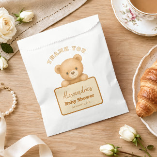 Sachets En Papier Ours en peluche Mignon Marron Fête de Naissance Mi