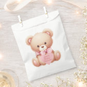 Sachets En Papier Ours en peluche rose (Coupé)