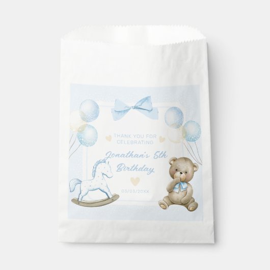 Sachets En Papier Ours En Teddy Et Cheval Rocheux (Devant)