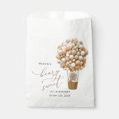 Sachets En Papier Ours mignon, Ballons Beiges, Premier Anniversaire (Devant)