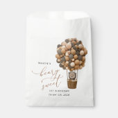 Sachets En Papier Ours mignon, Ballons Brown, Premier anniversaire (Devant)