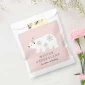 Sachets En Papier Ours polaire Hiver Onederland rose 1er anniversair (Scellé)
