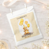 Sachets En Papier Ours Premier anniversaire Sexe Ours jaune neutre (Coupé)
