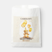 Sachets En Papier Ours Premier anniversaire Sexe Ours jaune neutre (Devant)