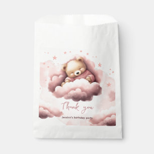 Sachets En Papier Ours rose sur les nuages sac d'anniversaire bébé