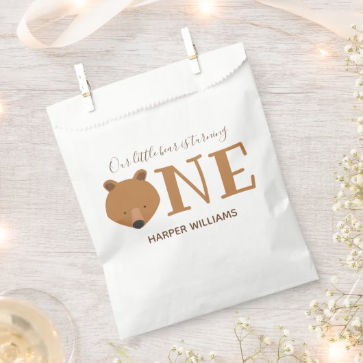 Sachets En Papier Ours Turner un animal mignon premier anniversaire (Coupé)