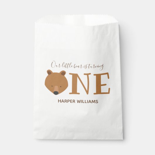 Sachets En Papier Ours Turner un animal mignon premier anniversaire (Devant)