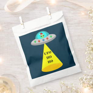 Sachets En Papier OVNI de Noël Ho Ho Alien soucoupe volante