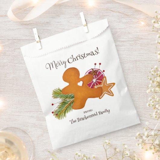 Sachets En Papier Pain d'épice Man Star Cookie Scandi Joyeux Noël (Coupé)