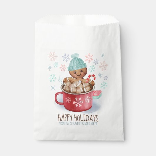 Sachets En Papier Pain d'épices Cookies et cacao Joyeuses fêtes (Devant)