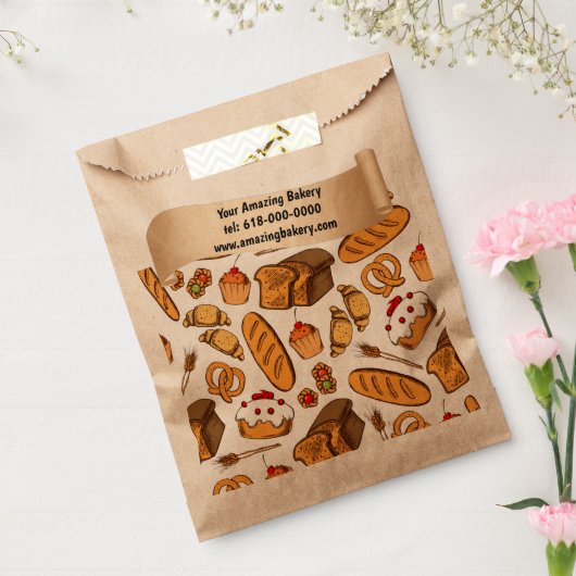 Sachets En Papier Pain, gâteau et pâtisserie personnalisés (Scellé)