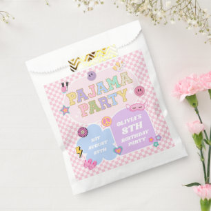Sachets En Papier Pajama Party Preppy Varsity Patch Anniversaire