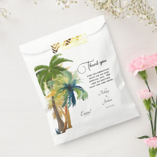 Sachets En Papier Palm Tree Beach Wedding (Scellé)