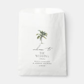 Sachets En Papier Palm Tree minimal Plage tropicale Mariage Bienvenu (Devant)
