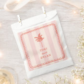 Sachets En Papier Palm Tree Rose rayé Tropical Beach Mariage (Coupé)