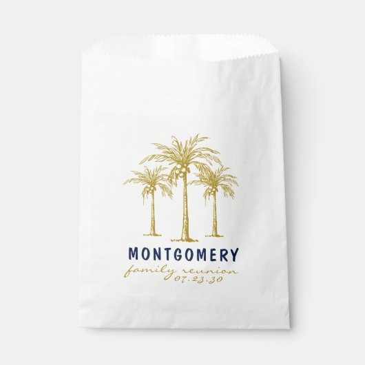 Sachets En Papier Palmiers d'or Tropical Retrouvailles familiales pe (Devant)
