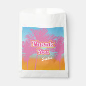 Sachets En Papier Palmiers roses Merci (Devant)