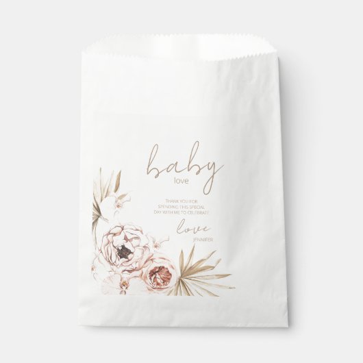 Sachets En Papier Pampas Grass Boho Baby shower bohème (Devant)